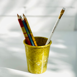 Tazza Marmorizzata gialla da scrivania