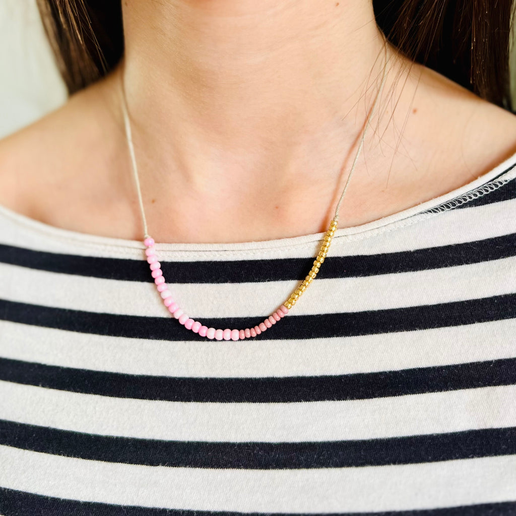 Collana Lunga Multicolore KELITCH Con Perline Turchesi E Nappa - Gioiello Moda Tessuto A Mano