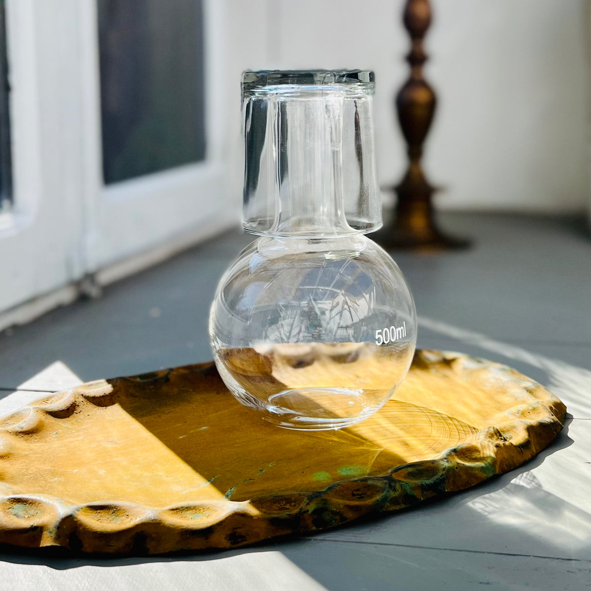 SLDHFE Caraffa Da Comodino Trasparente 500 Ml Con Bicchiere, Bottiglia Per Collutorio In Vetro, Brocca Per Succo D'Acqua Per Il Bagno - 8
